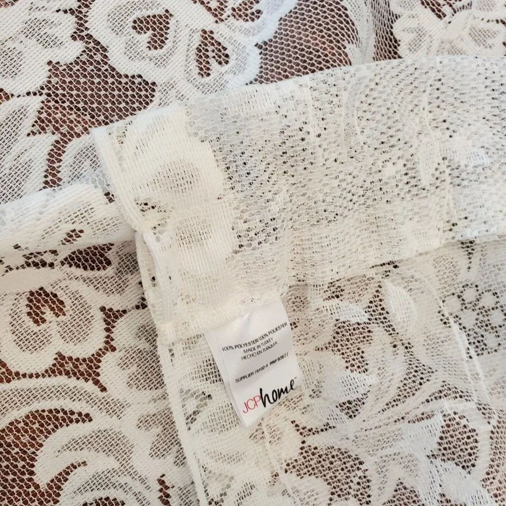 Jcpenny White Sheer Floral Sharon Lace Swag‎ Valances Rod Pocket 39